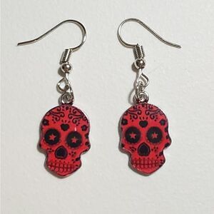 Handmade Halloween Day of the Dead Dia De Muertos skull earrings